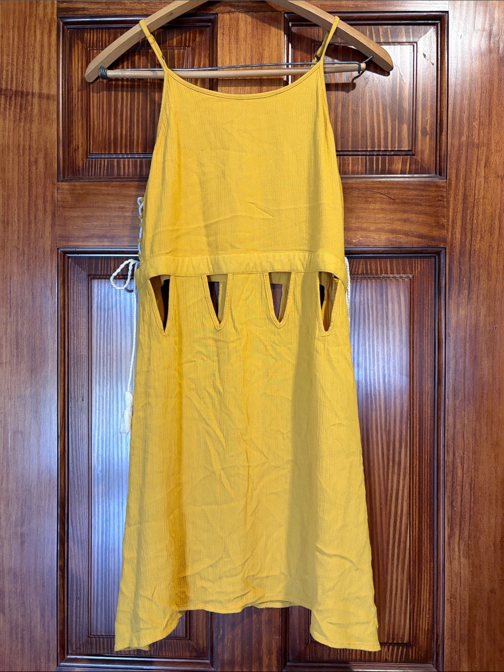 Earthbound Trading Mustard Viscose Cutout Dress size S